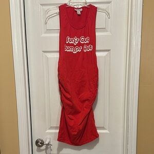 Red Sleeveless Maternity Dress